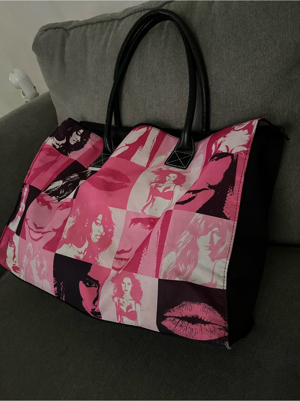 Victoria's Secret Pink & Black Pop Art Tote